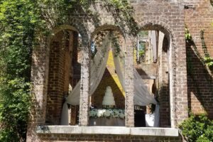 Barnsley Gardens Pavilion Ruins Ivory Drape Atlanta Wedding Decor