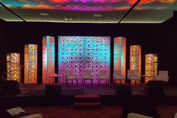 Quest Events Totally Mod Cut Out Style Tyles Set Stage Scenic Design Columns Walls