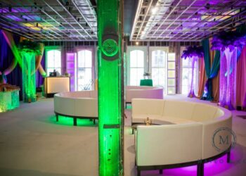 Quest Events New Orleans Rentals Soft Seating Cresent Sofa Underlighting White Leather 2 13 20 Galatoires MPI NACE New Orleans Event 107
